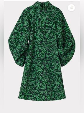 Rodebjer Elure Crepe Midi Dress Emerald Swirl Colorway Medium